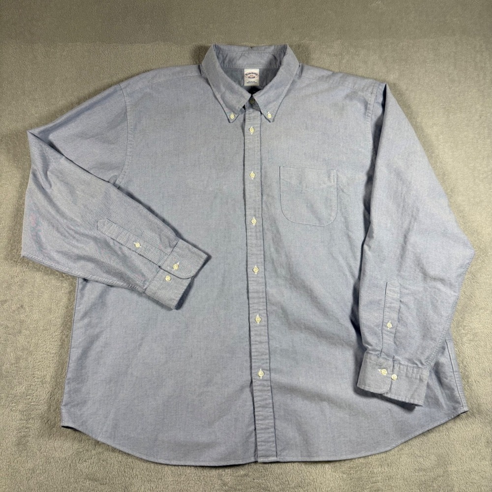 Brooks Brothers Oxford Shirt Mens XXL Blue Long Sleeve Button Down Cotton